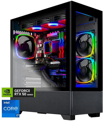 Azure Gaming PC Desktop, Intel i7 14700F 2.1 GHz (5.3GHz Turbo), NVIDIA RTX 5070 12GB GDDR7, 2TB Gen4 NVMe SSD, 32GB DDR5 RAM RGB, 750W GOLD - High Tech CR